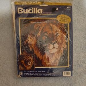 Bucilla Needlepoint Kit - Majestic Lion in Brown and Gold